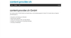 Desktop Screenshot of content-provider.ch