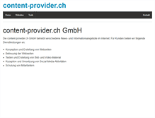 Tablet Screenshot of content-provider.ch
